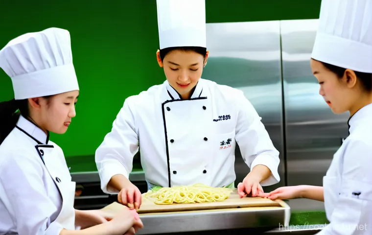 중식조리 자격증 실기 준비 기간 - A dynamic, action shot of a skilled Chinese chef, a man in his 30s, expertly stir-frying ingredients...